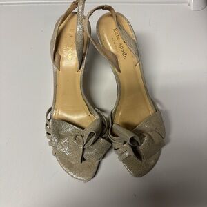Kate Spade Glittery Beige Heels with Bow